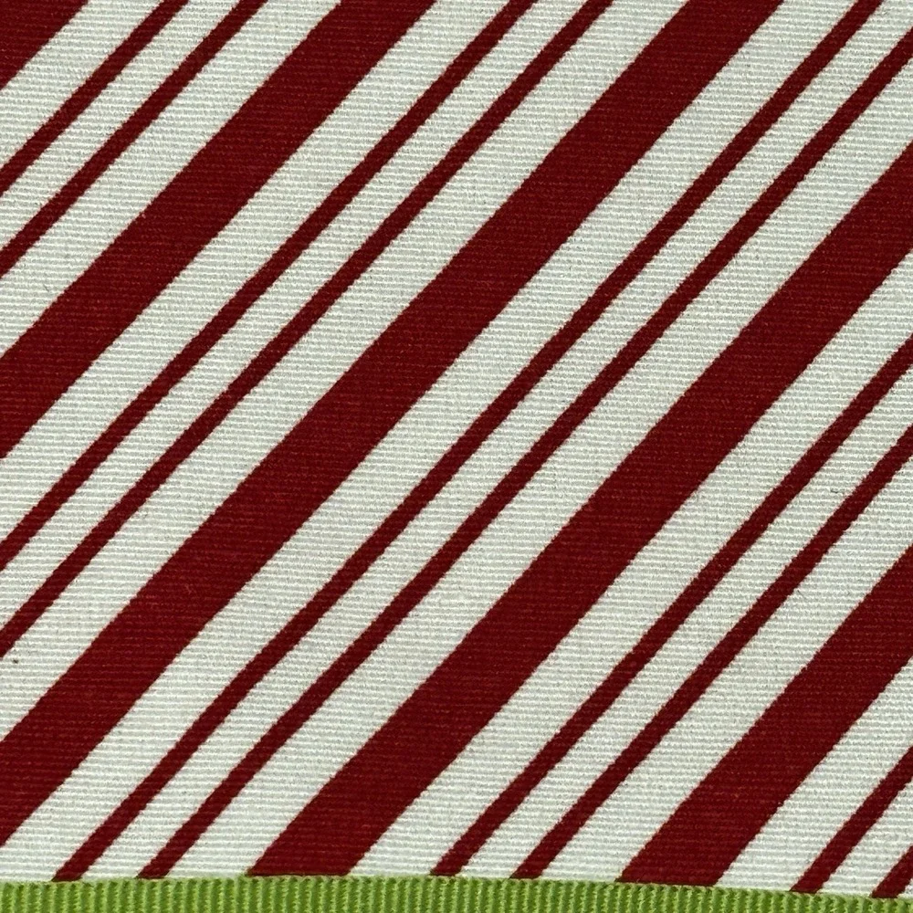Set 6 JCPenny Christmas Placemats Reversible Red White Candy Cane Stripe Festiva